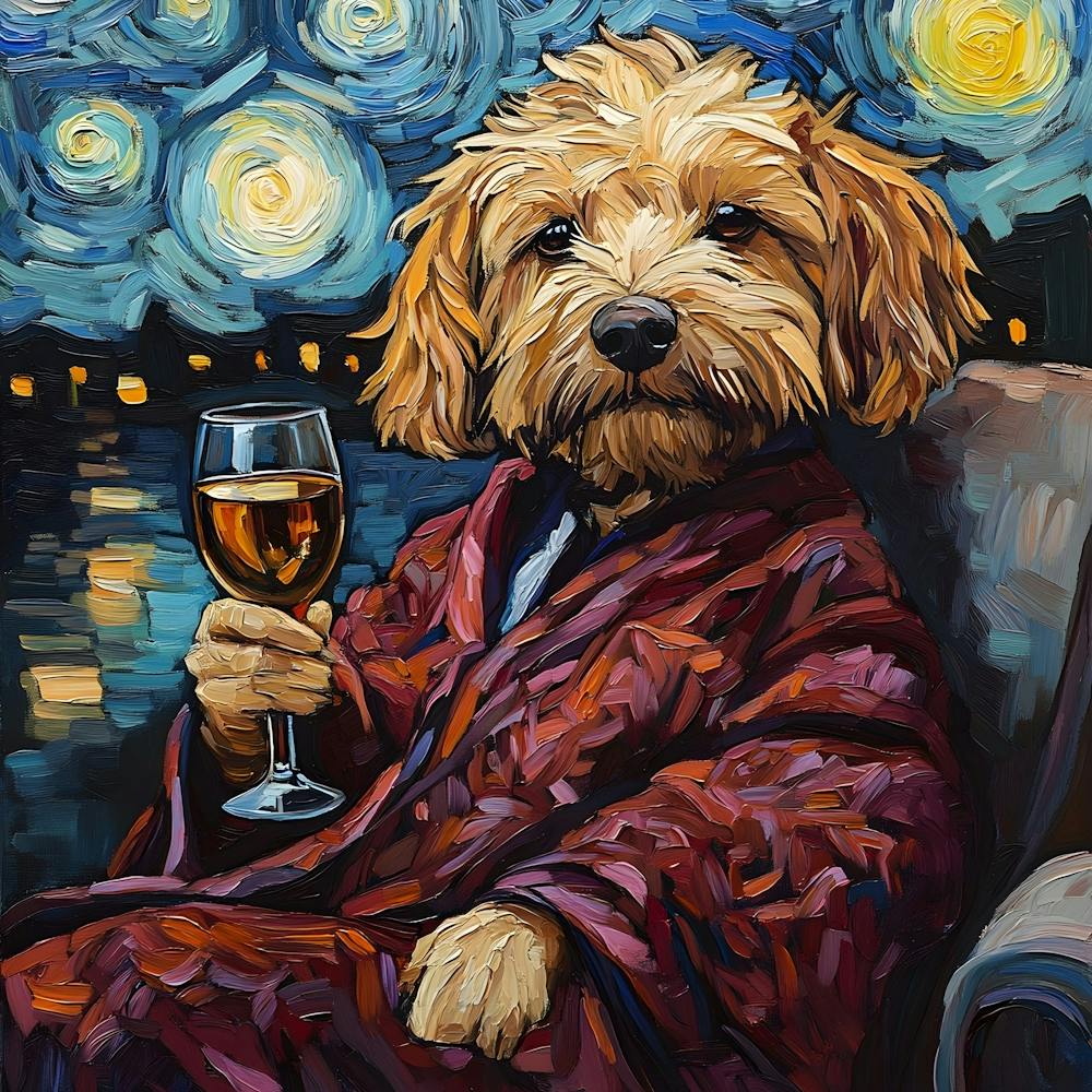 Dog In Bathrobe 1