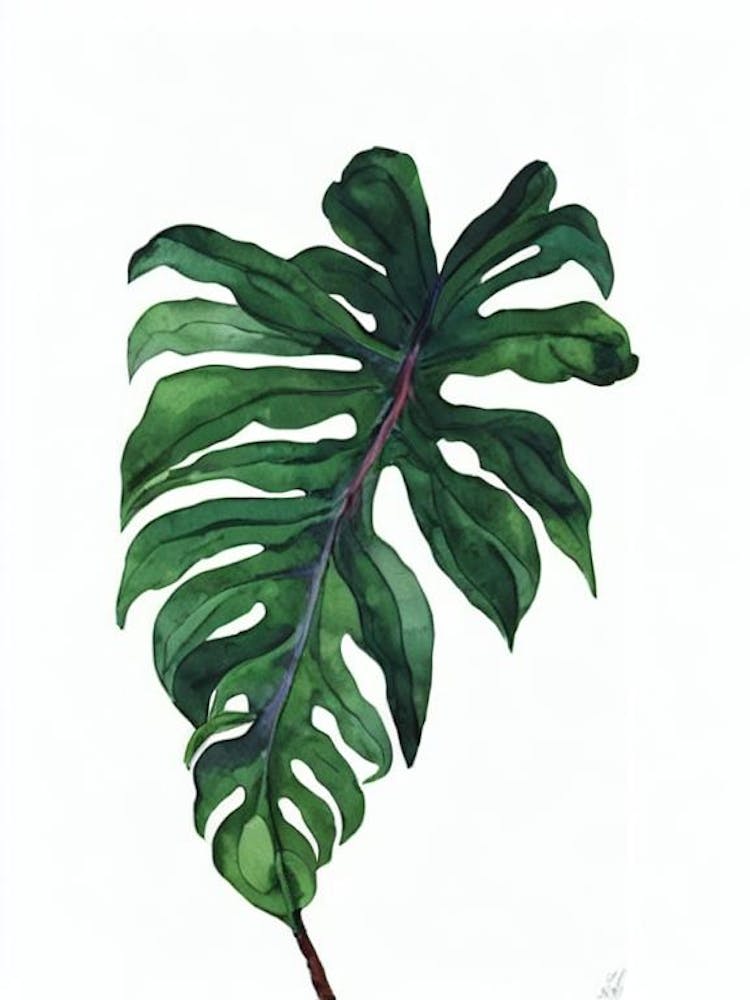 False Aralia (Dizygotheca Elegantissima) Watercolor