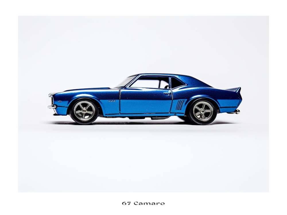 Toy Car 67 Camaro Blue Poster
