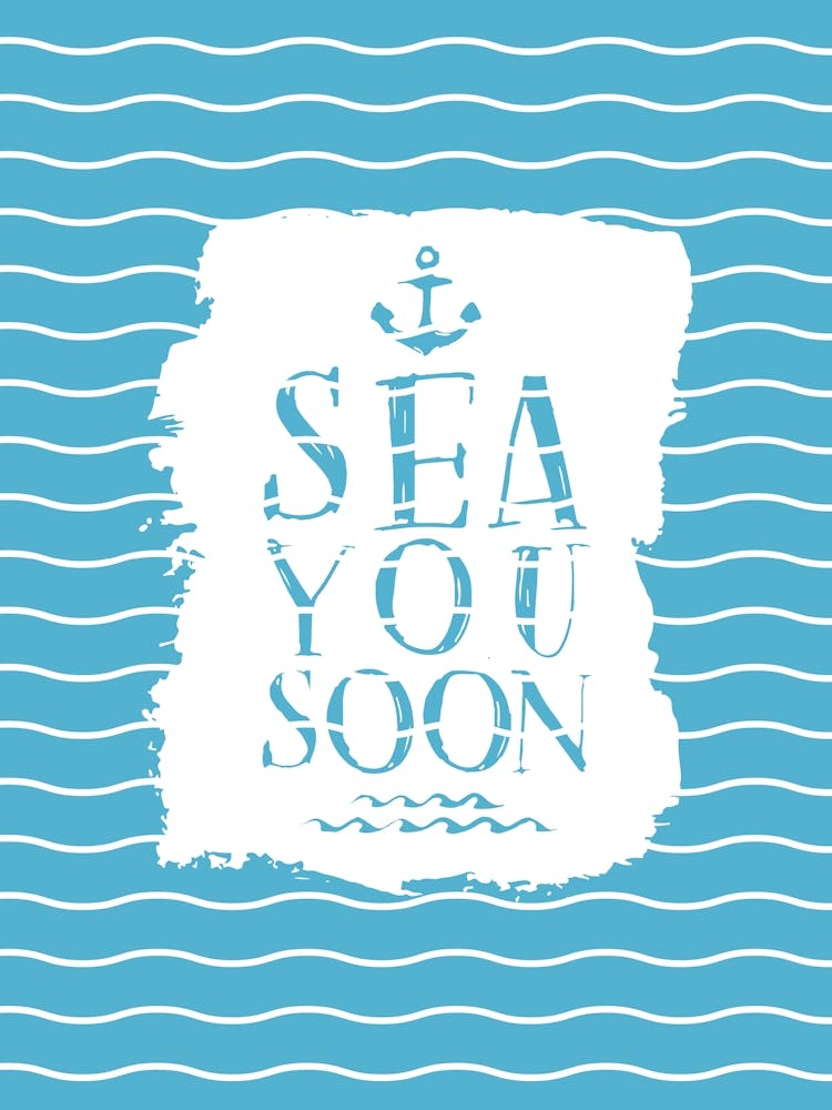 Sea you soon - affiche de voyage, art vectoriel, motivation tropicale positive 12