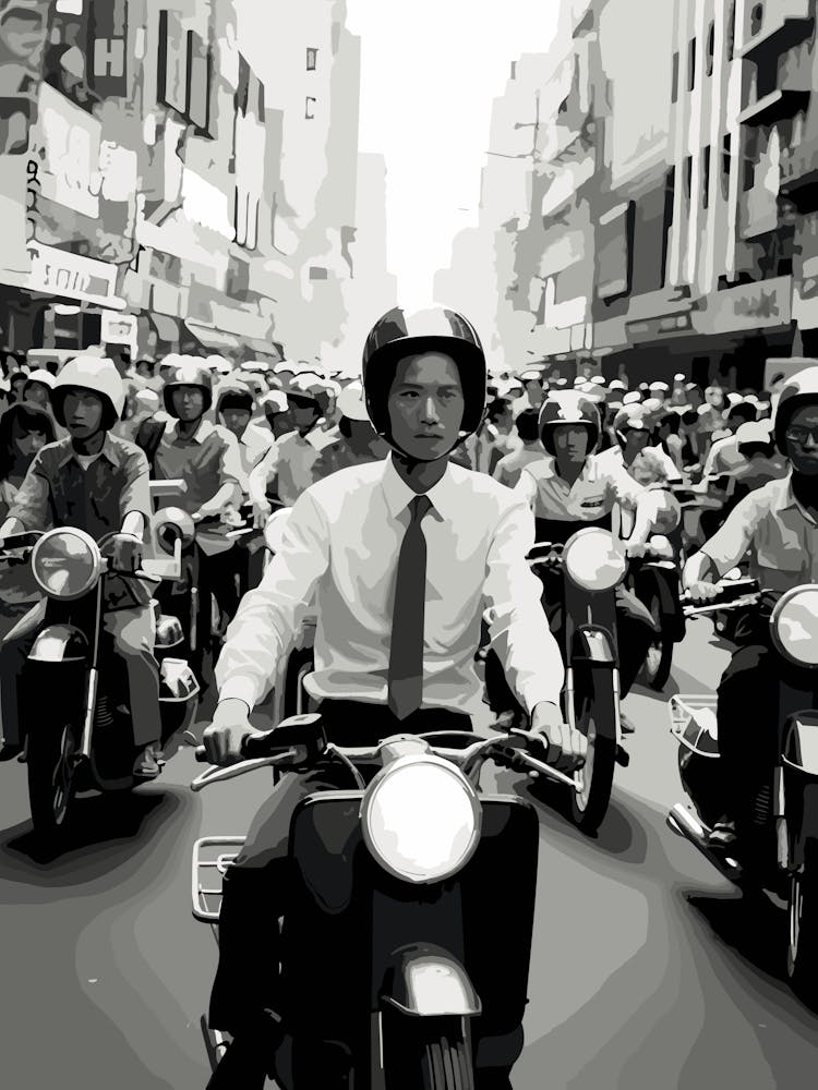 Ho Chi Minh City Vietnam Black And White Old Photo 2