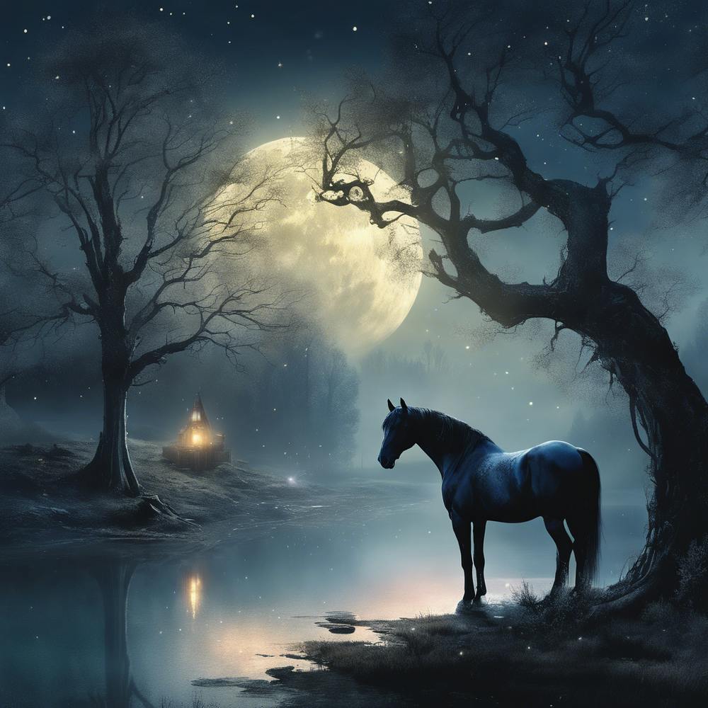 Horse In The Moonlight 1