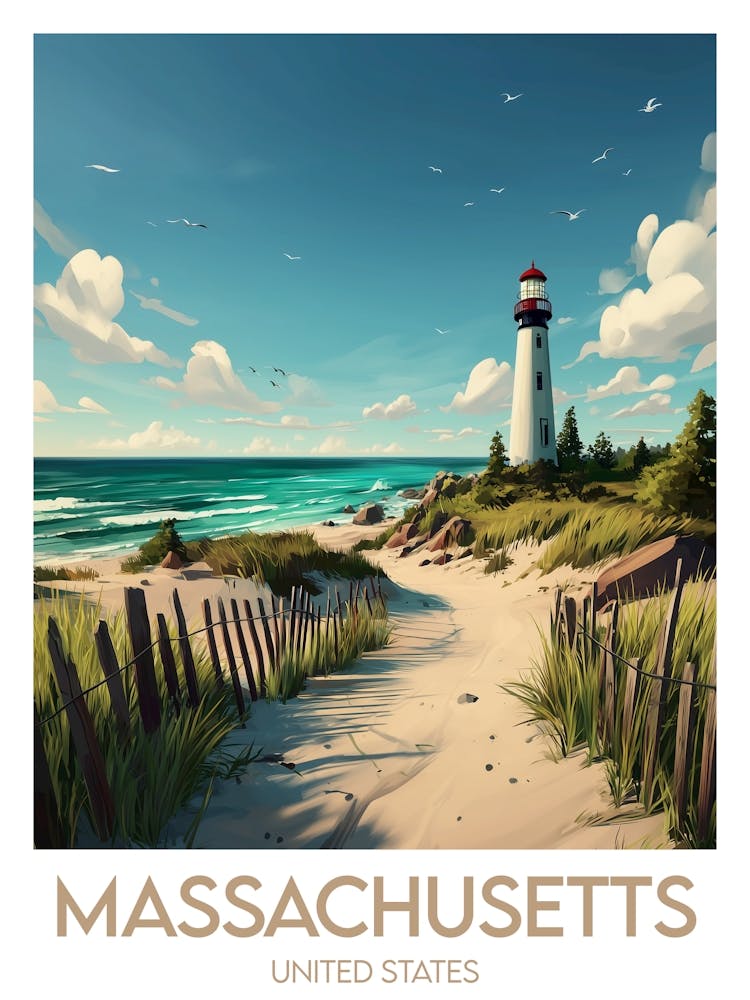 Affiche de voyage Massachusetts