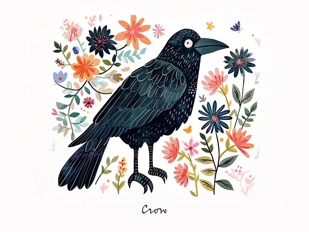 Little Floral Crow 2 Poster