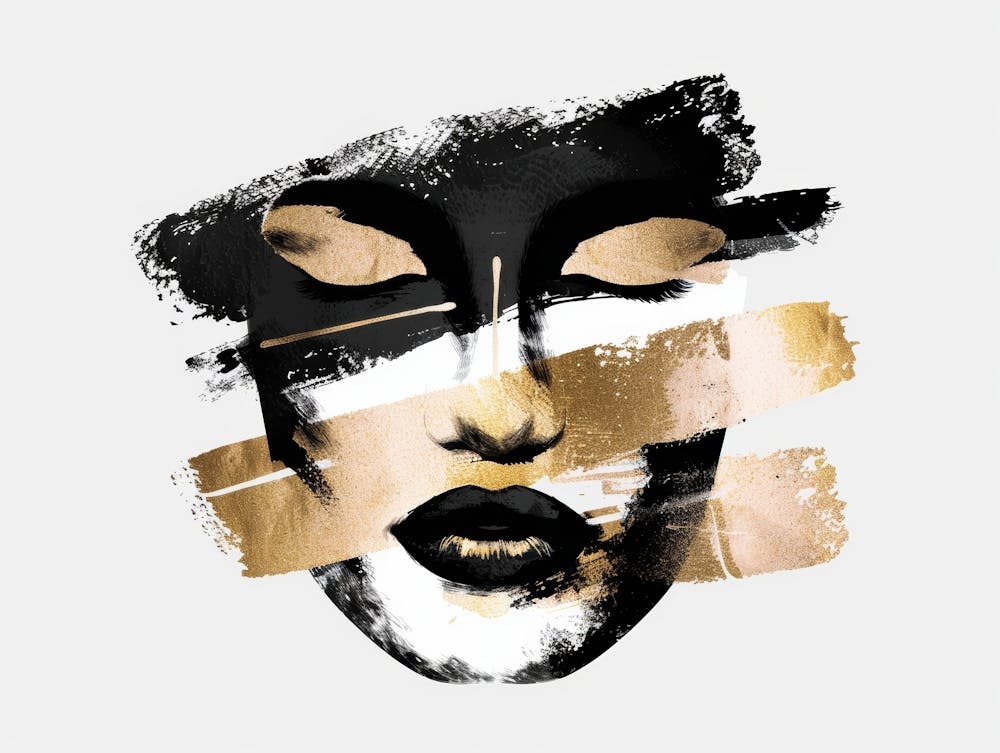 Gold And Black Face Painting 2