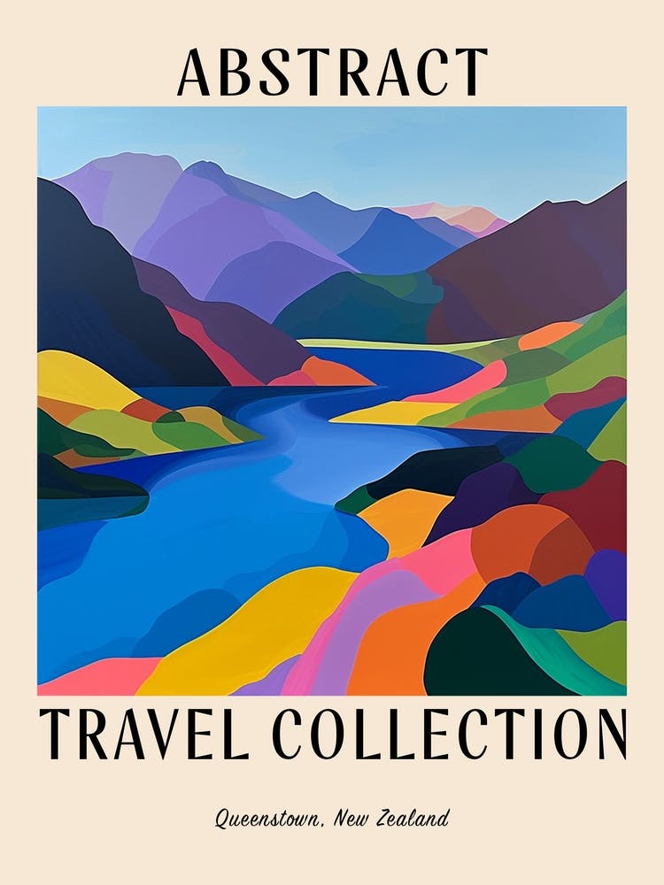 Abstract Travel Collection Poster Queenstown New Zealand 4