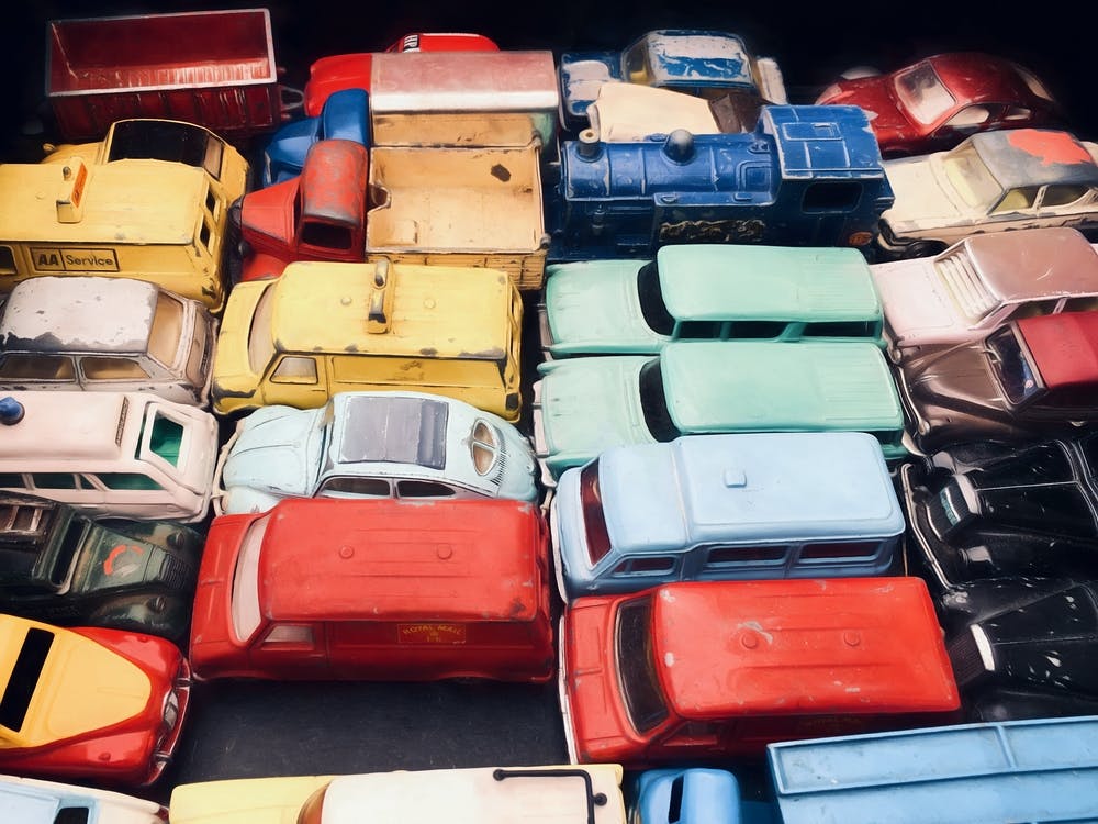 Vintage Toy Cars In A Box