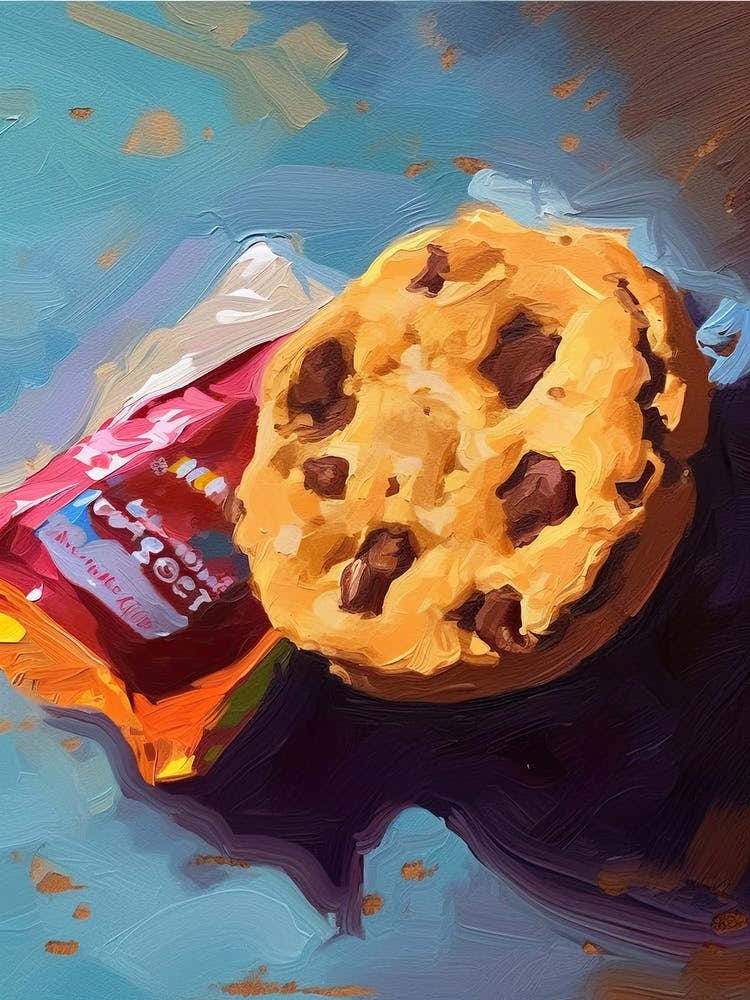 Chocolate Chip Cookie Oil Painting 6