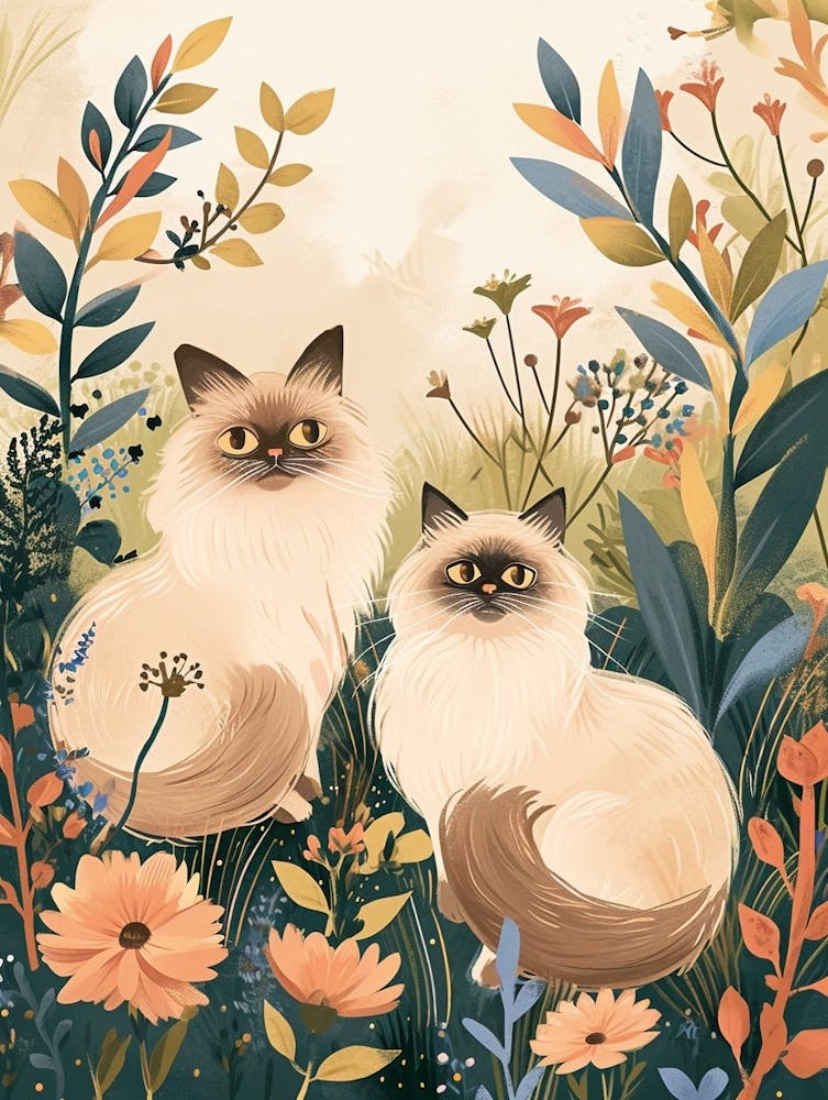 Himalayan Cat Storybook Illustration 1