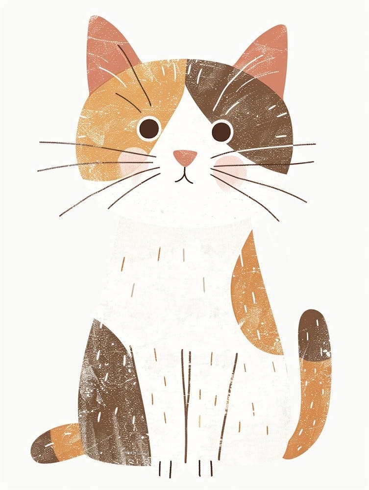 Japanese Bobtail Cat Clipart Illustration 3