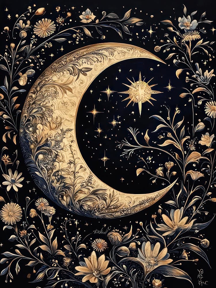 Moon And Stars William Morris Style