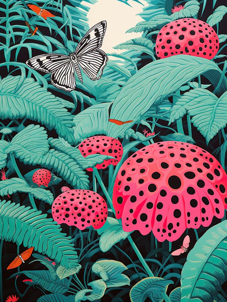 Butterfly In The Jungle | Inspired by Yayoi Kusama