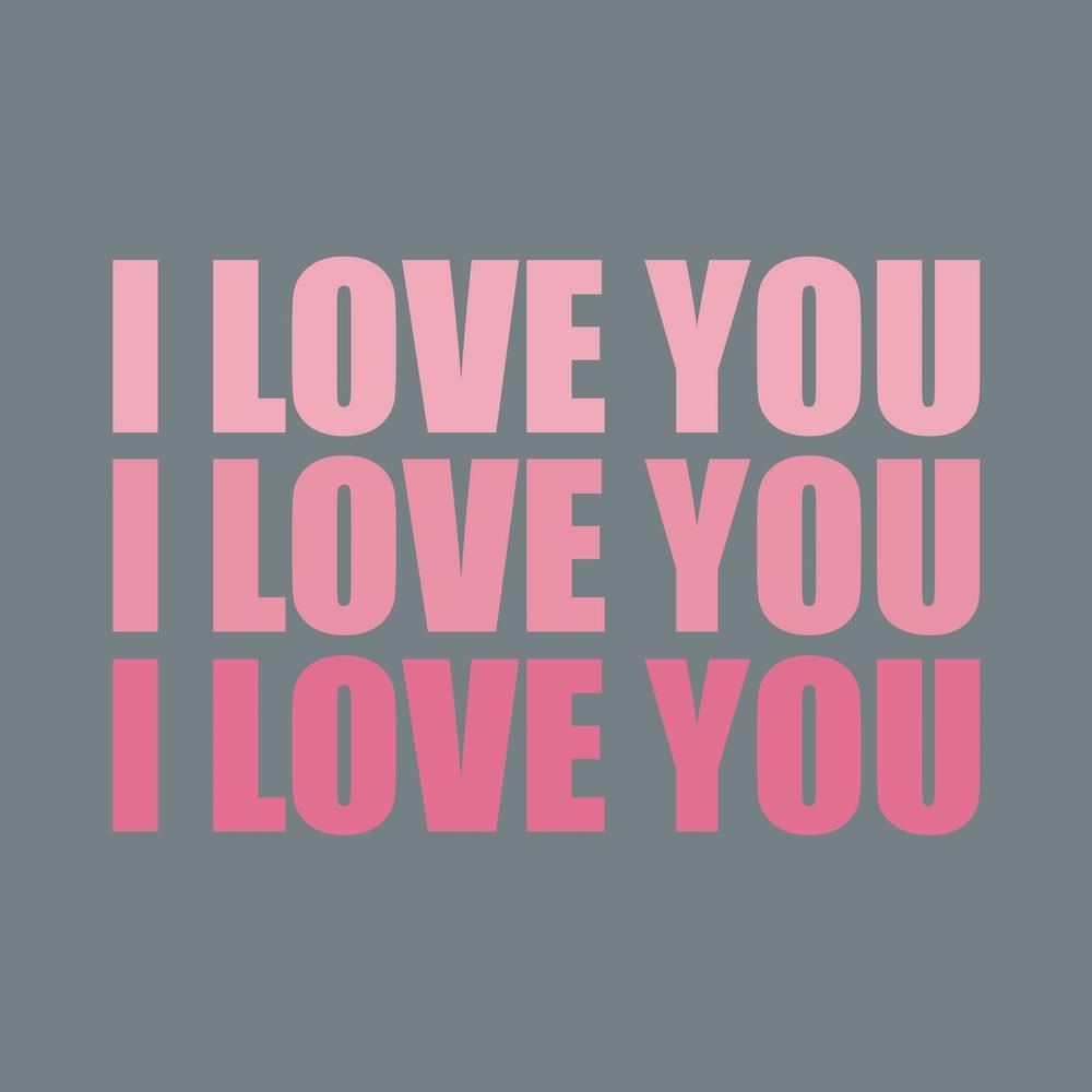 Ich liebe dich Drei Rosa Quadrate