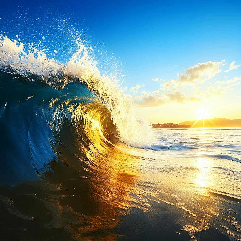 Sunset Ocean Wave