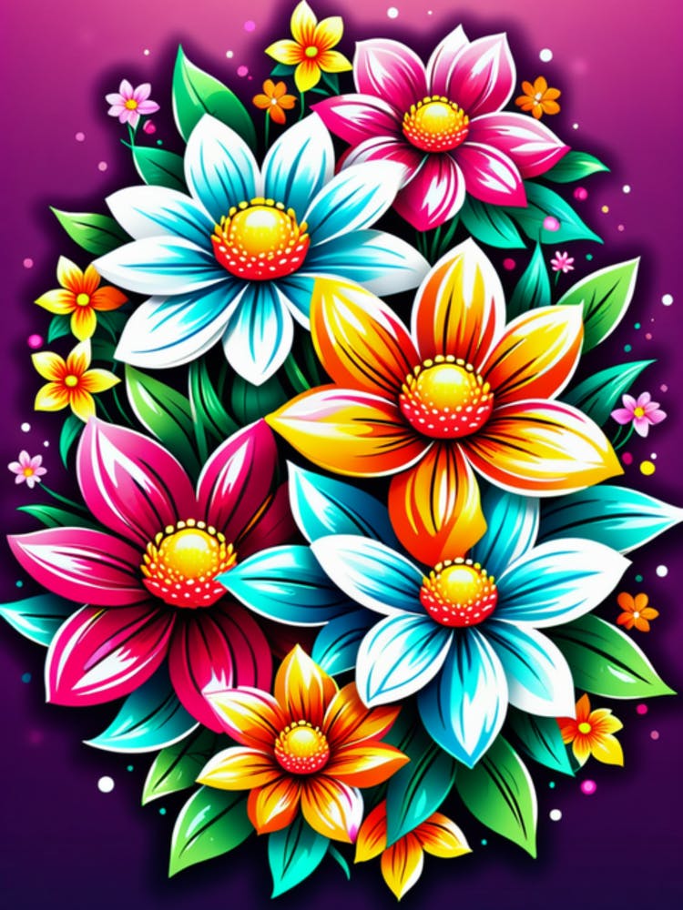 Fleurs Colorées 4
