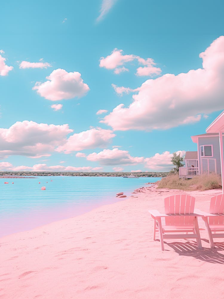 Jonesport Beach Maine Turquoise And Pink Tones 1