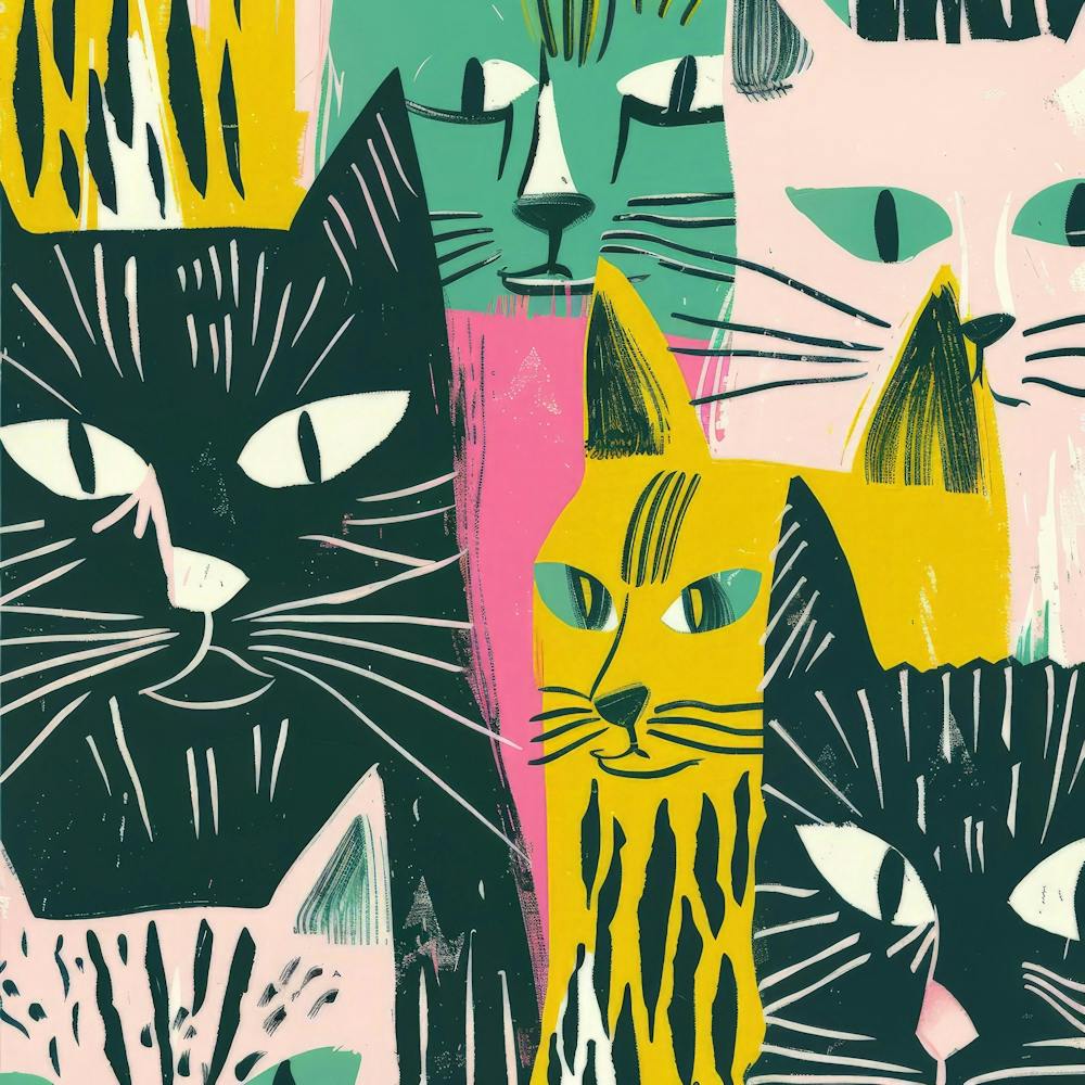 Chats Sur Le Mur