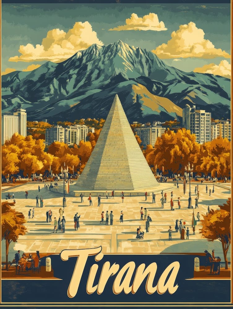 Aihrgdesign A Retro Travel Poster For Tirana 4