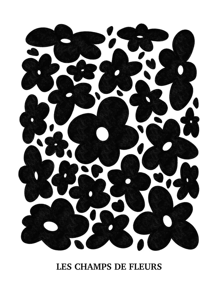Abstract Black Flowers