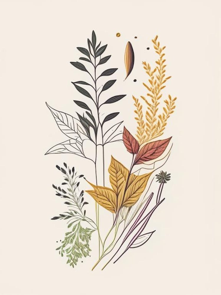 Catnip Spices And Herbs Minimal Line Drawing 3