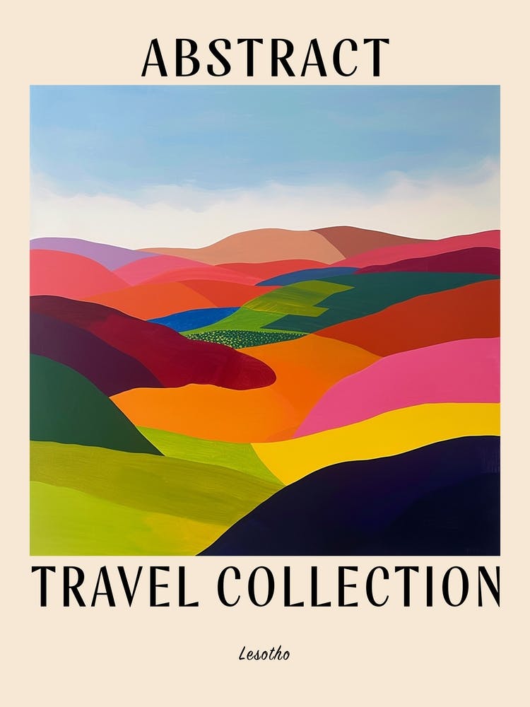 Abstract Travel Collection Poster Lesotho 3