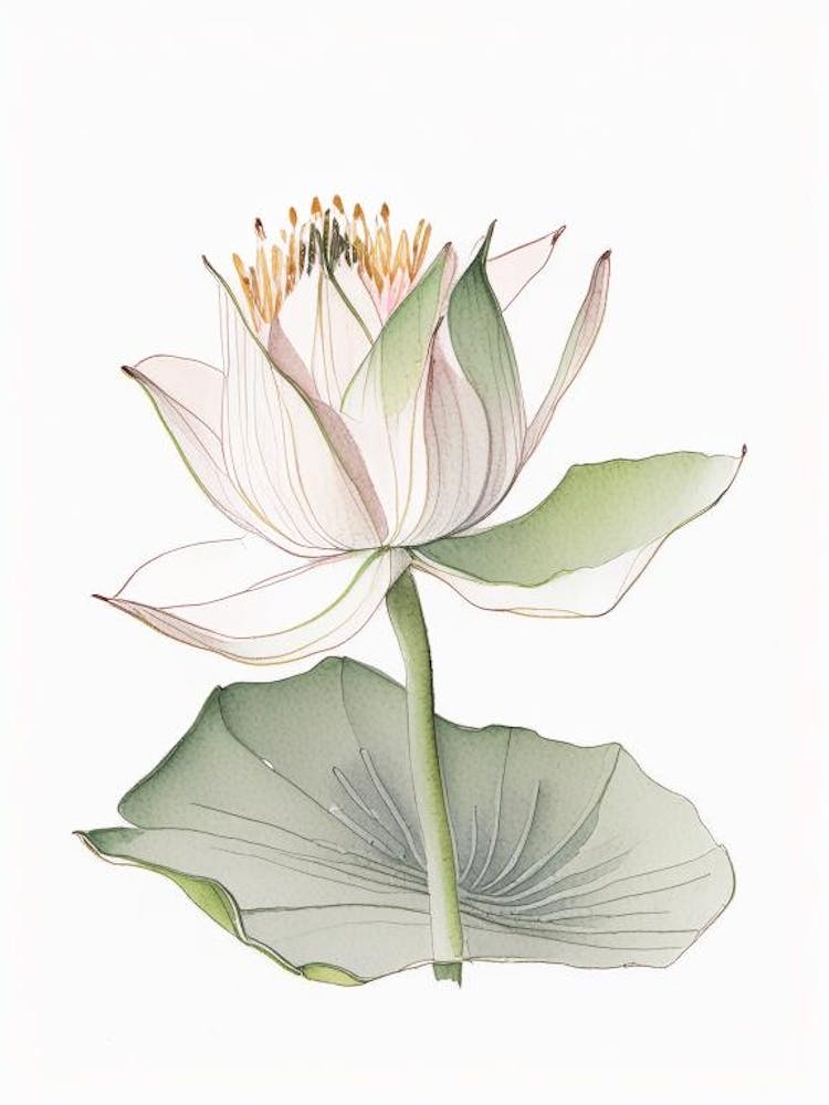 Amerikanische Lotosblume Bleistiftzeichnung 1