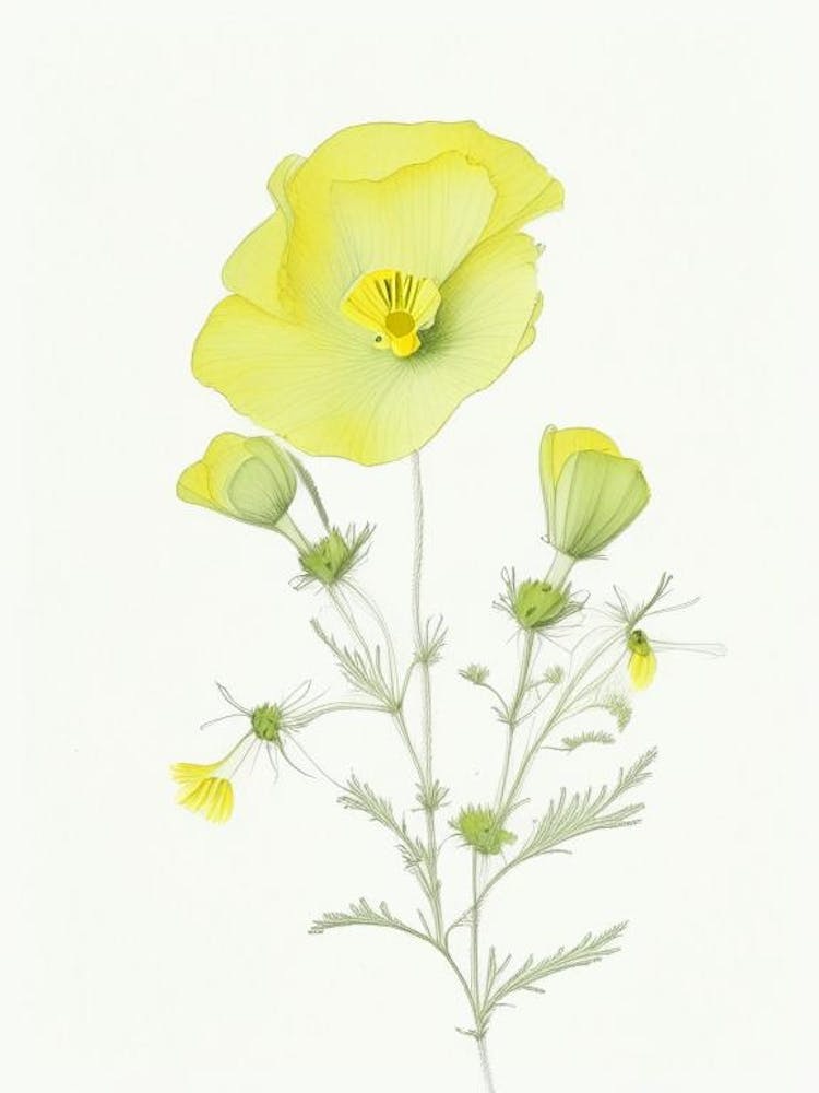 Buttercup Floral Quentin Blake Inspired Illustration 2 Flower