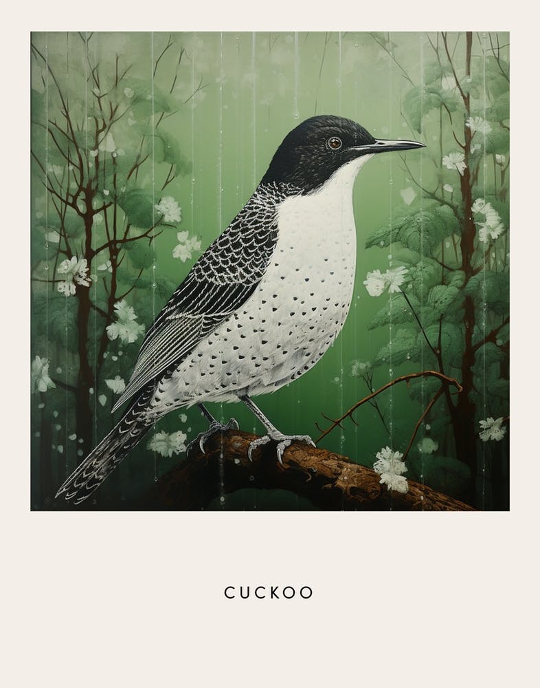 Ohara Koson Inspired Bird Painting Cuckoo 4 Poster
