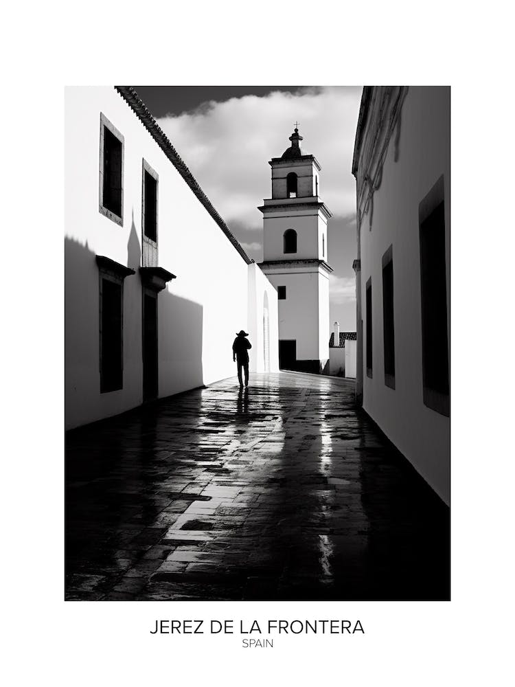 Poster Of Jerez De La Frontera, Spain, Black And White Analogue Photography 3