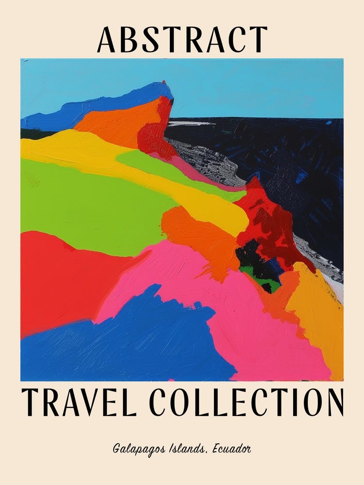Abstract Travel Collection Poster Galapagos Islands Ecuador 2