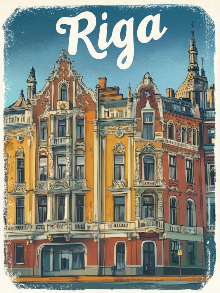 Aihrgdesign A Vintage Travel Poster Of Riga 3