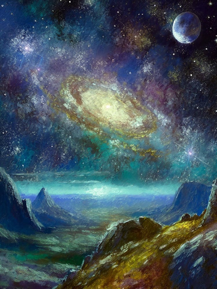 A Galaxy View From The Surface Of An Alien Planet