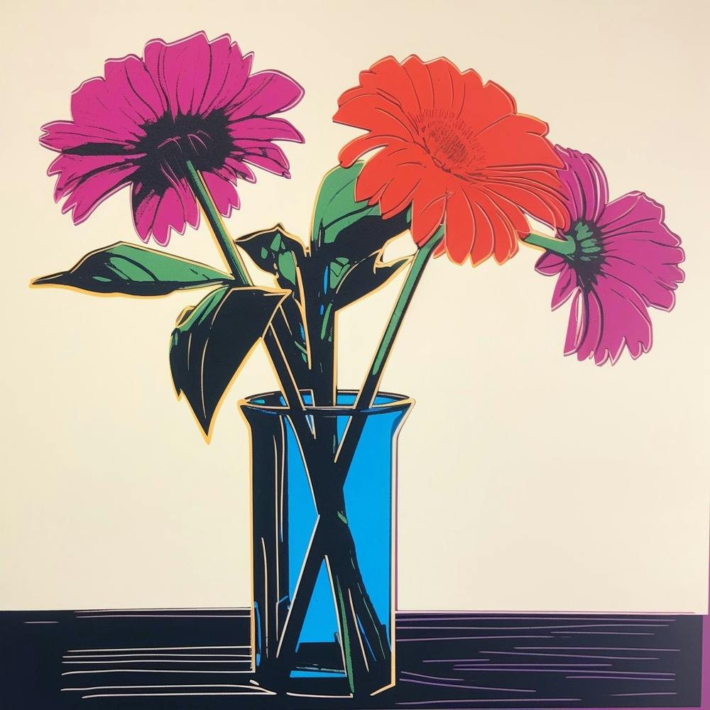 Gerbera Daisy 1 Pop Art Illustration Square