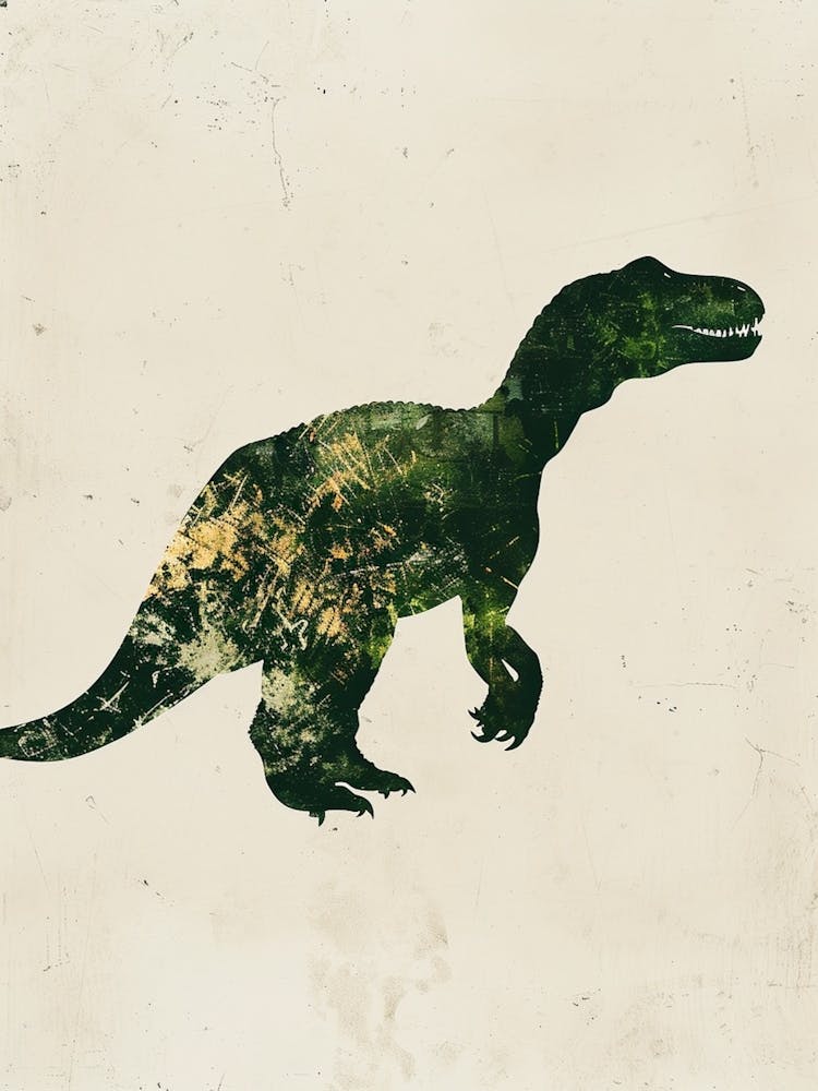 Olive Green T Rex Silhouette 1