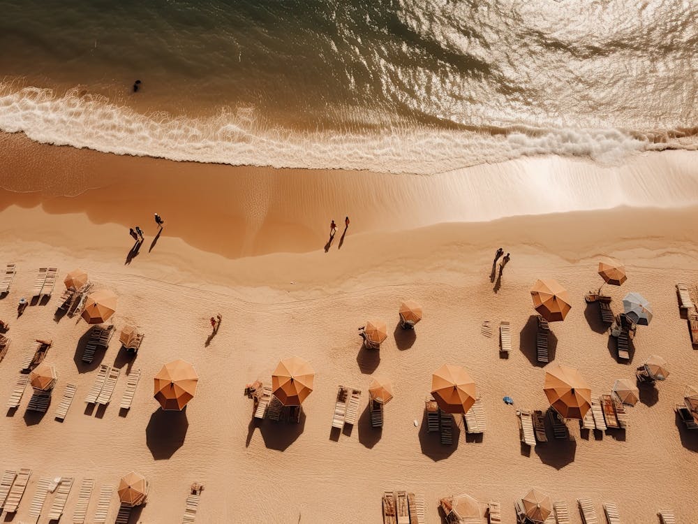 Aerial View Of A Beach In Warm Tones 7