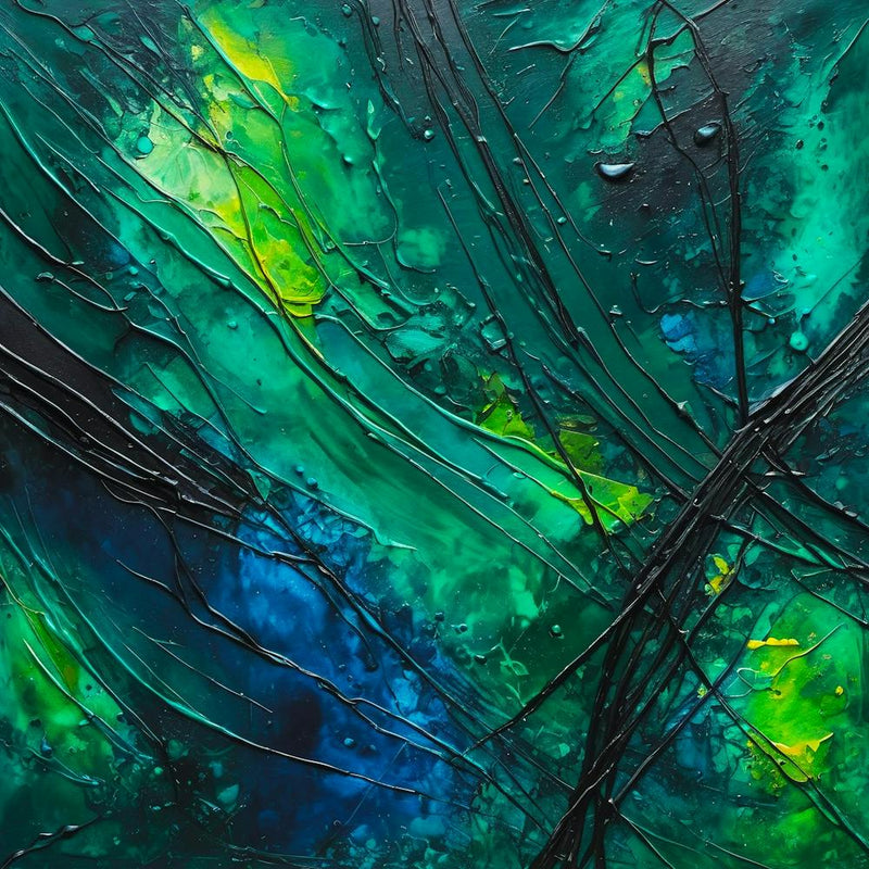 Abstract Painting Green and Blue Color 4