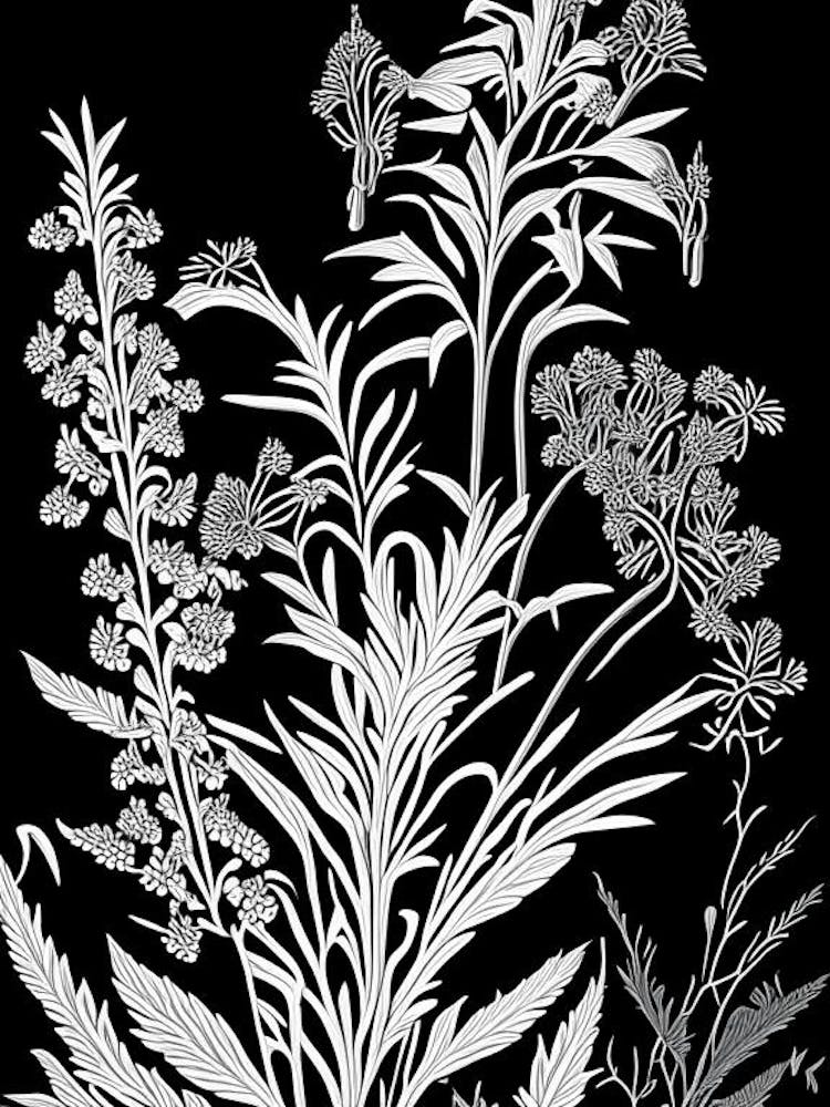 Fireweed Wildflower Linocut 2