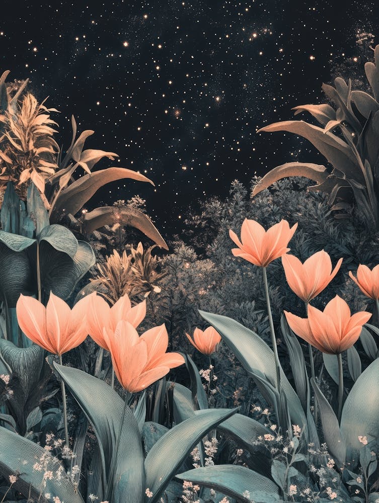 Pink Tulips In The Garden