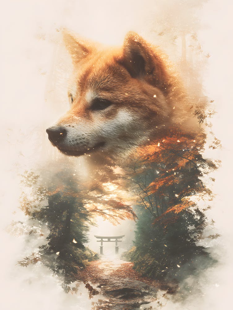 Impressive Shiba Inu Double Exposure 5