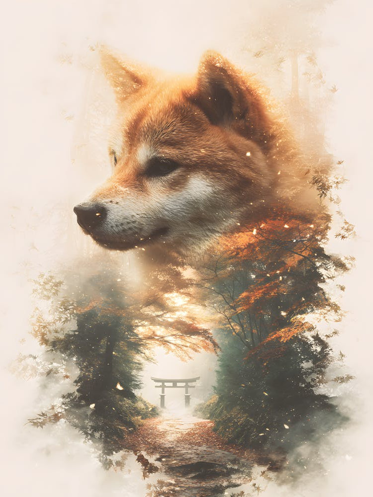 Impressive Shiba Inu Double Exposure 5