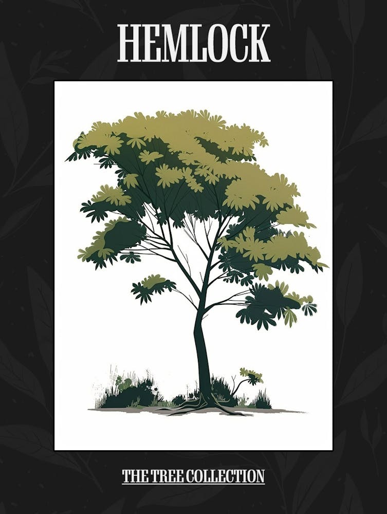 Hemlock Tree Pixel Illustration 4 Poster