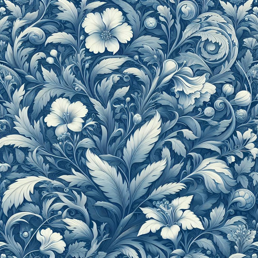 Blue And White Floral