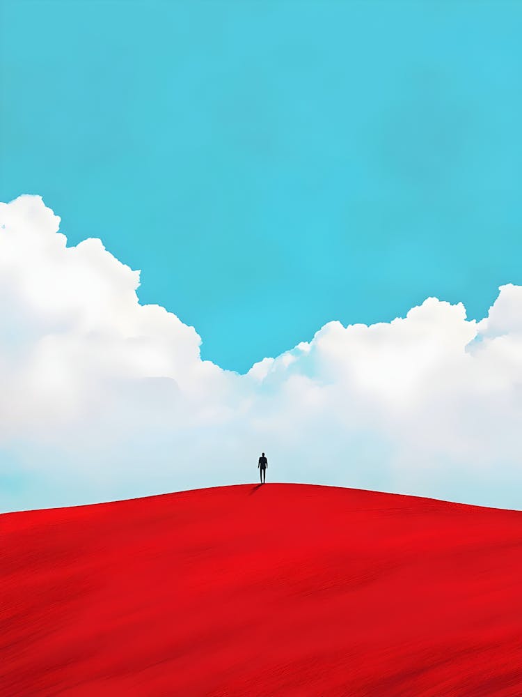 Man In A Red Field