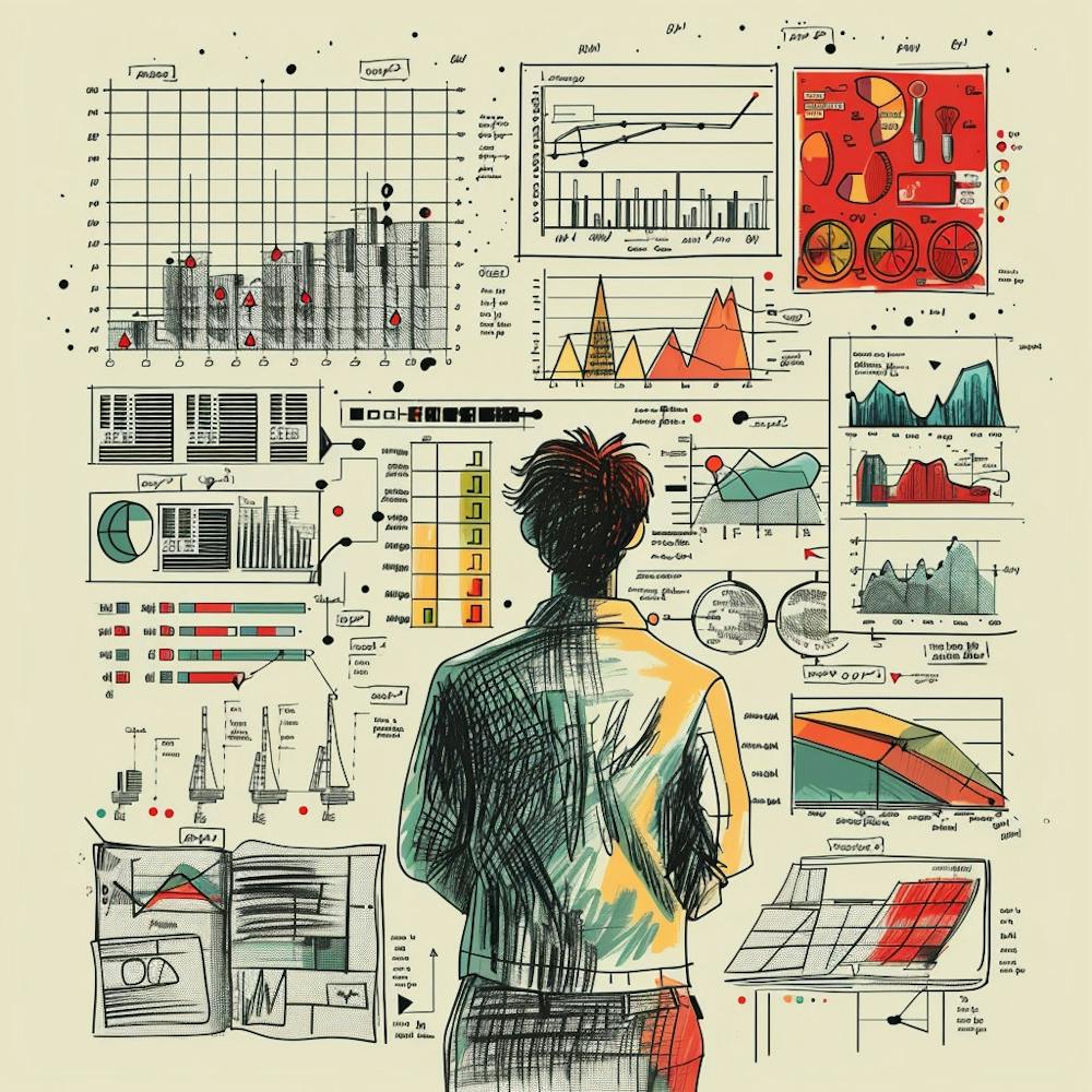 Man Looking At Graphs