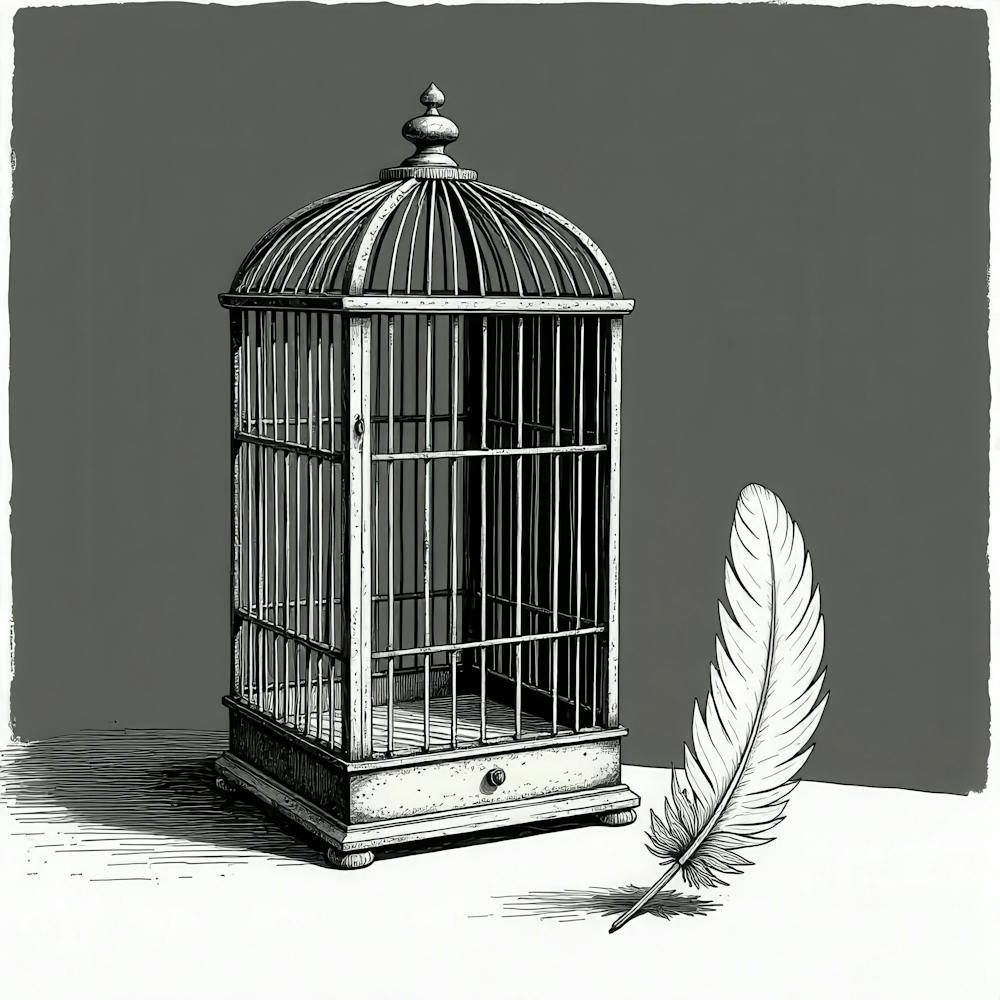 Oiseau Dans Une Cage