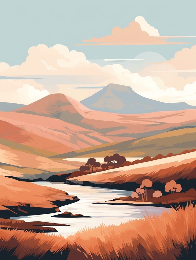 Brecon Beacons National Park Wales 1 Hiking Trail Landscape