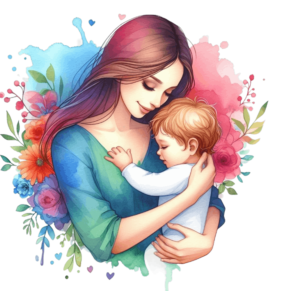 Mother And Child Watercolor Mothers Day 7