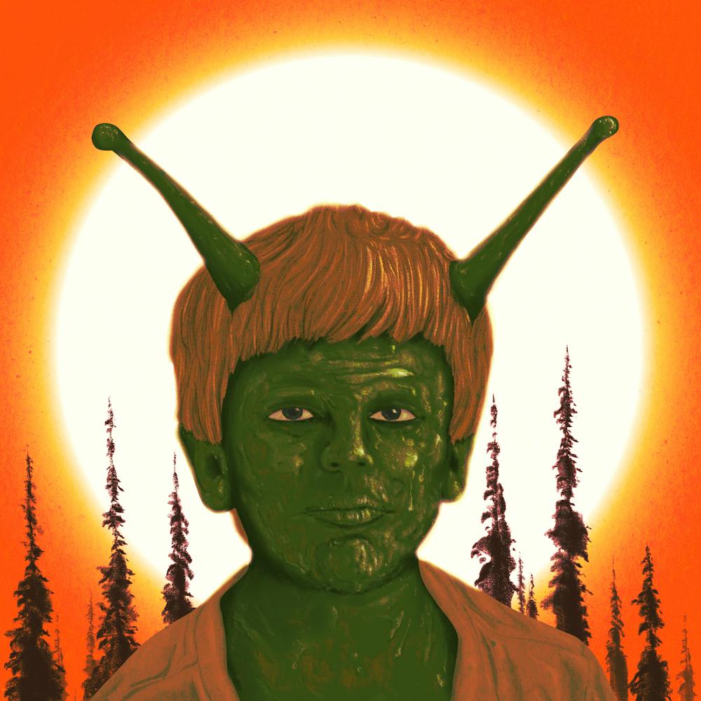 Slug boy, sci fi, wall art, illustration 