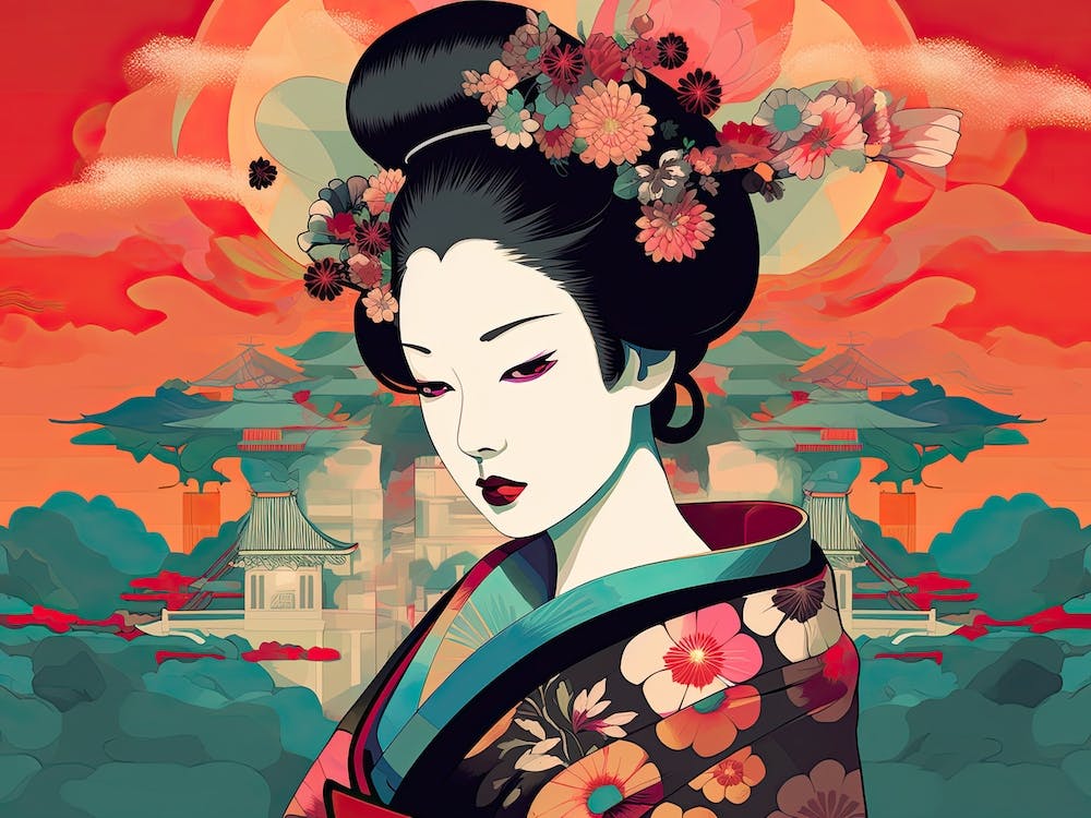Simple Illustration Geisha 3