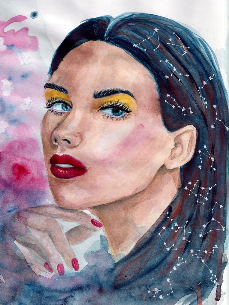 Watercolor Of A Woman_ Art by Ana Filipa